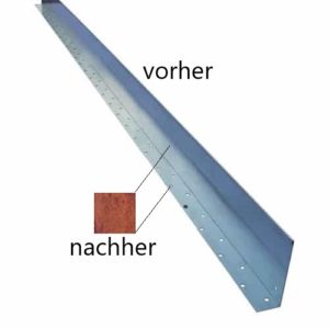 Rasenkante gerade Cortenstahl vorher nachher